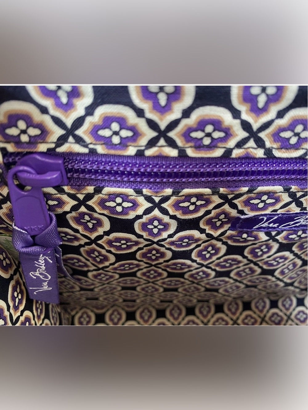 Vera Bradley Julia Purple Quilted Voilet Paisley Satchel Shoulder Bag Turn-Lock - Picture 6 of 11